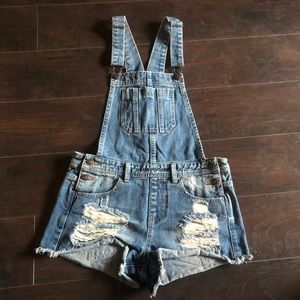 Forever 21 Destroyed Overalls